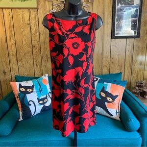 Vintage Sleeveless Floral Shift Dress